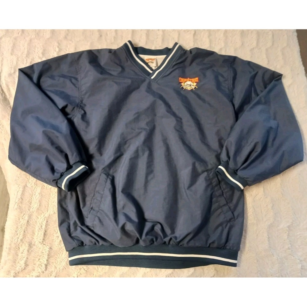 Vintage Cooperstown Dreams Park Baseball Jacket Youth Size XL Blue Windbreaker